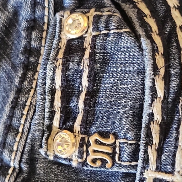 MISS ME jeans size 28 bootleg boot leg rhinestone jeans. - Picture 14 of 14